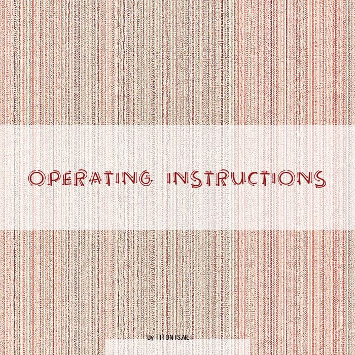 Operating instructions example